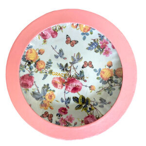 Grace Teaware Fine Porcelain Floral Dessert Plates 8in Set of 4 in Gift Box New
